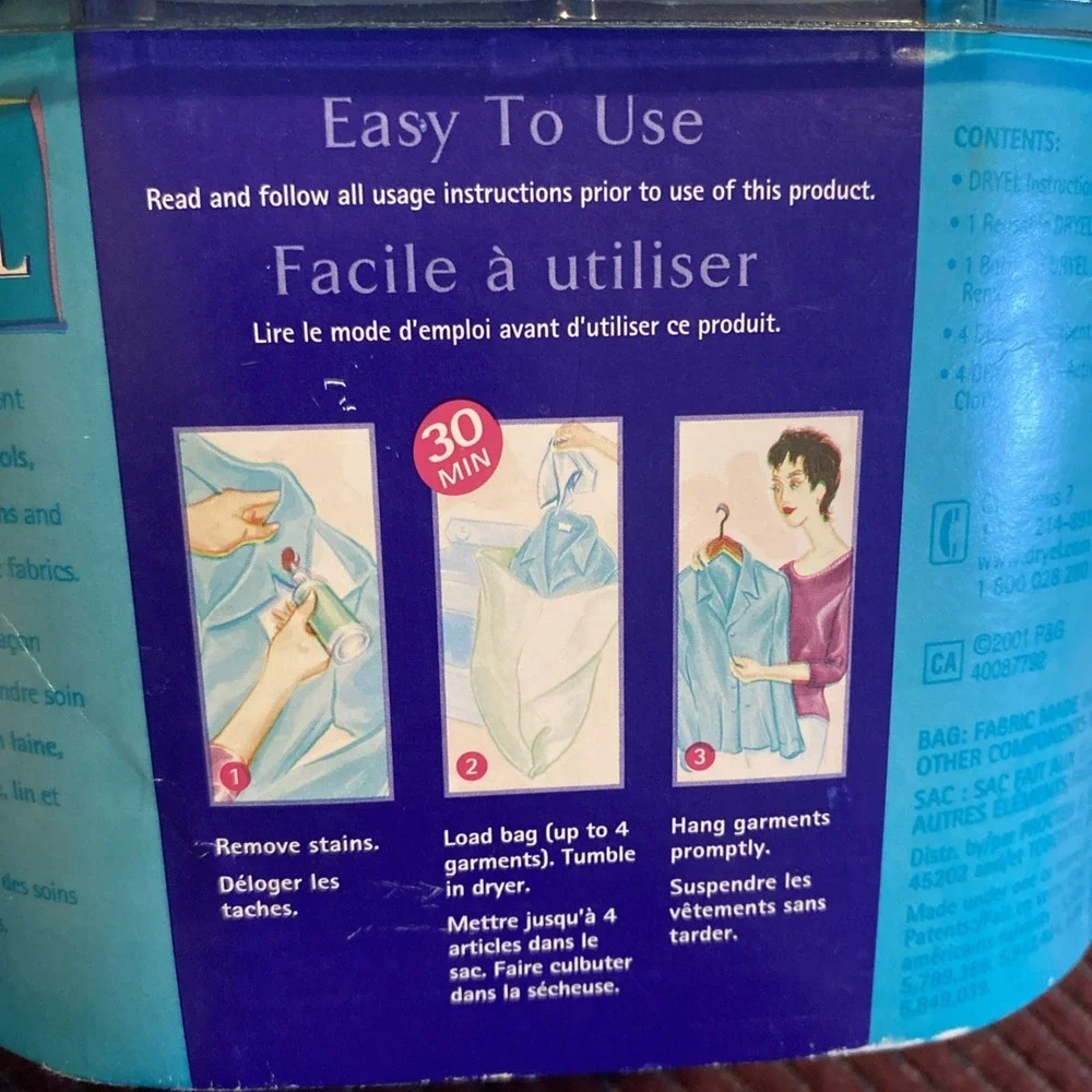 VTG DRYEL AT HOME DRY CLEANER STARTER KIT IN BOX 2001